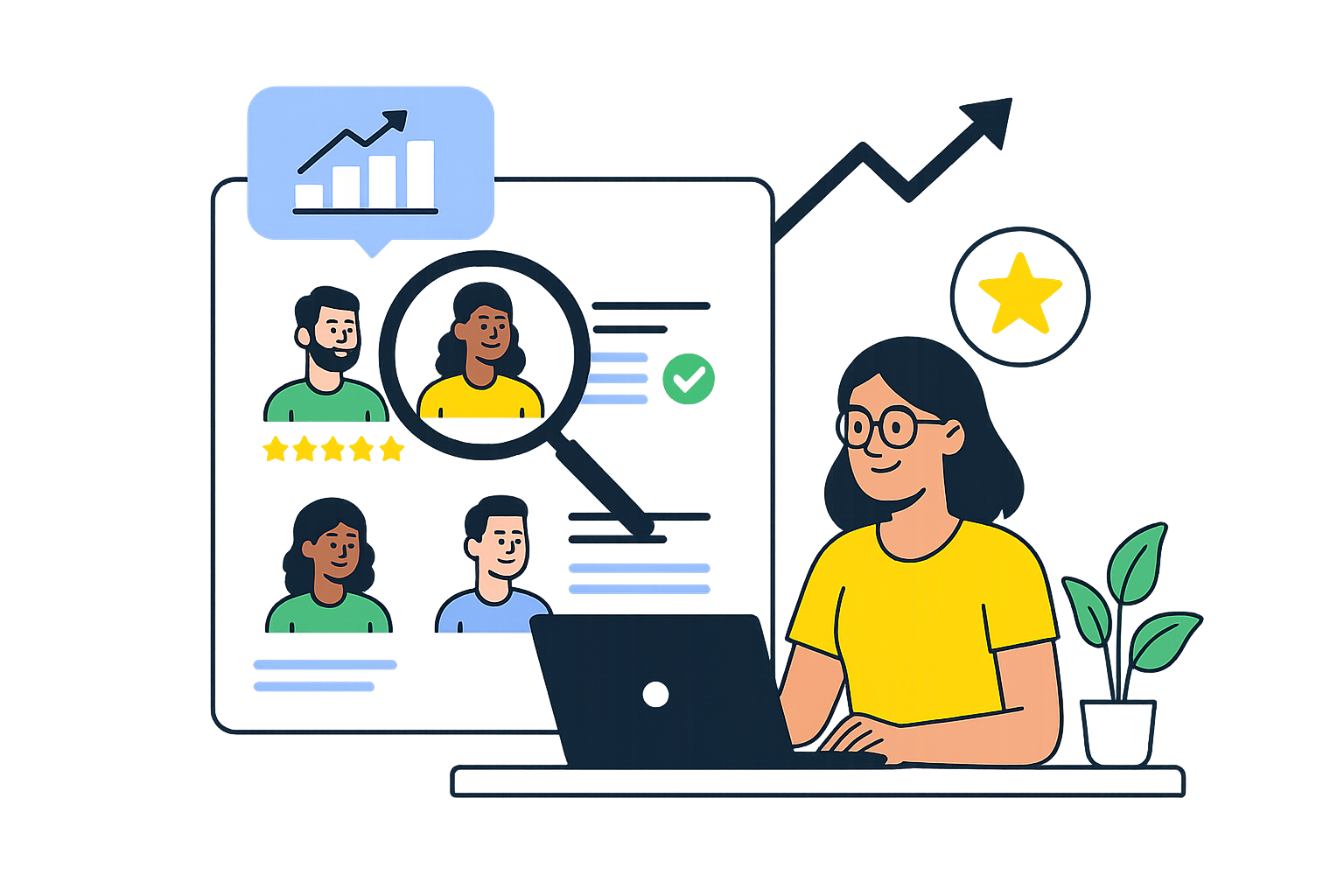 AI-powered recruiting illustration